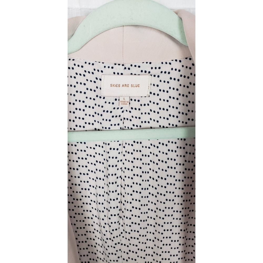 Skies Are Blue Pale Pink Open Front Blazer Jacket L Casual Office Work Spring - Picture 3 of 10
